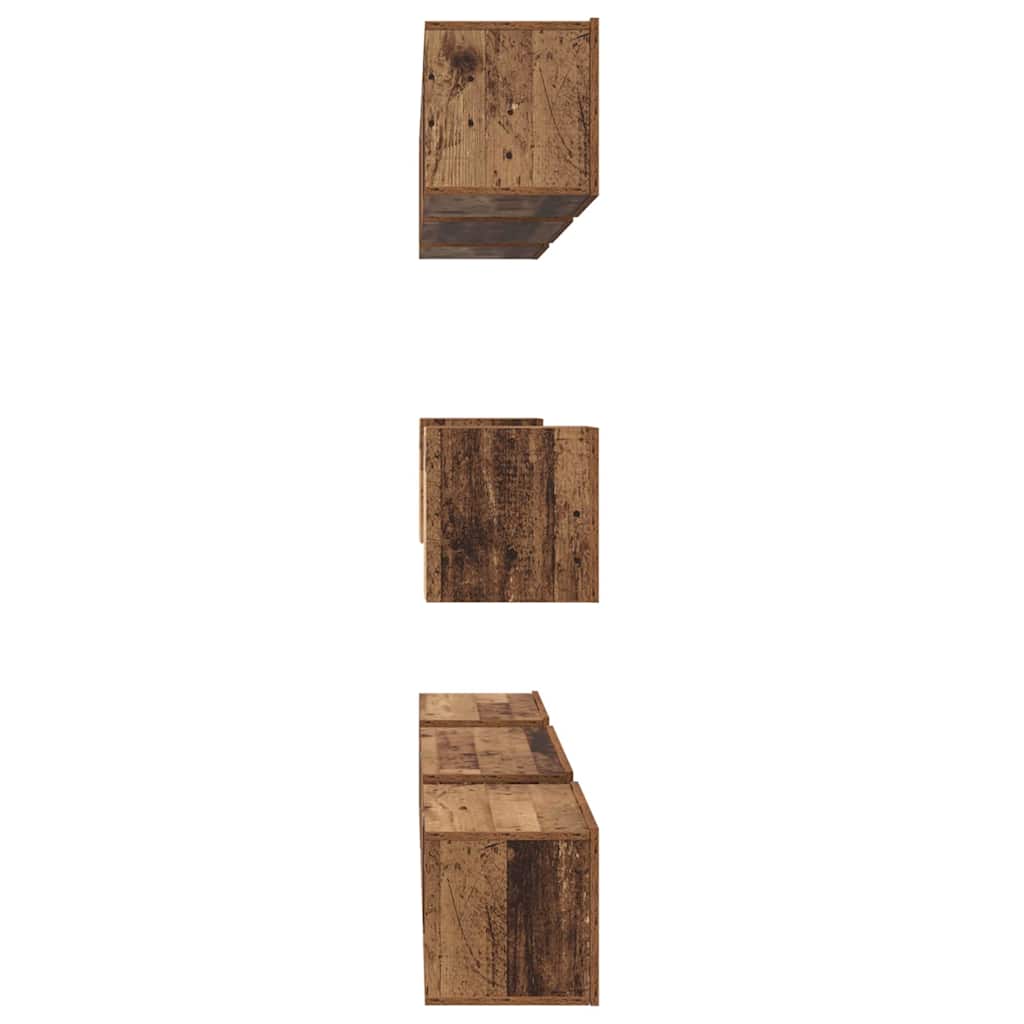 TV Cabinet Set Wall-mounted 8 pcs Old Wood Engineered Wood