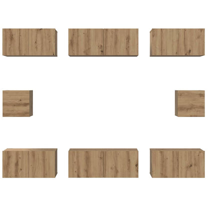 TV Cabinet Set Wall-mounted 8 pcs Artisan Oak Engineered Wood