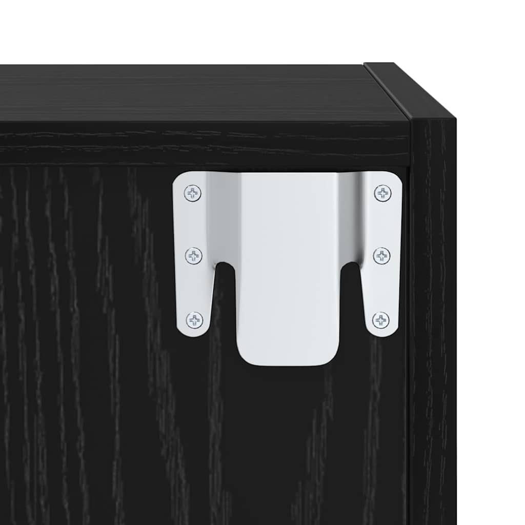 TV Cabinet Set 2 pcs Black Oak Engineered Wood