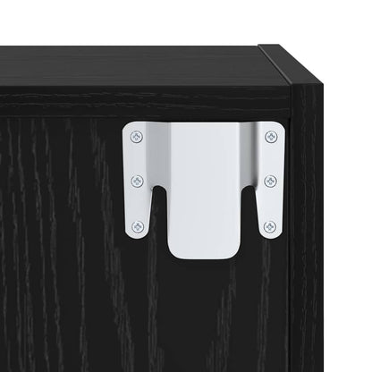 TV Cabinet Set 2 pcs Black Oak Engineered Wood