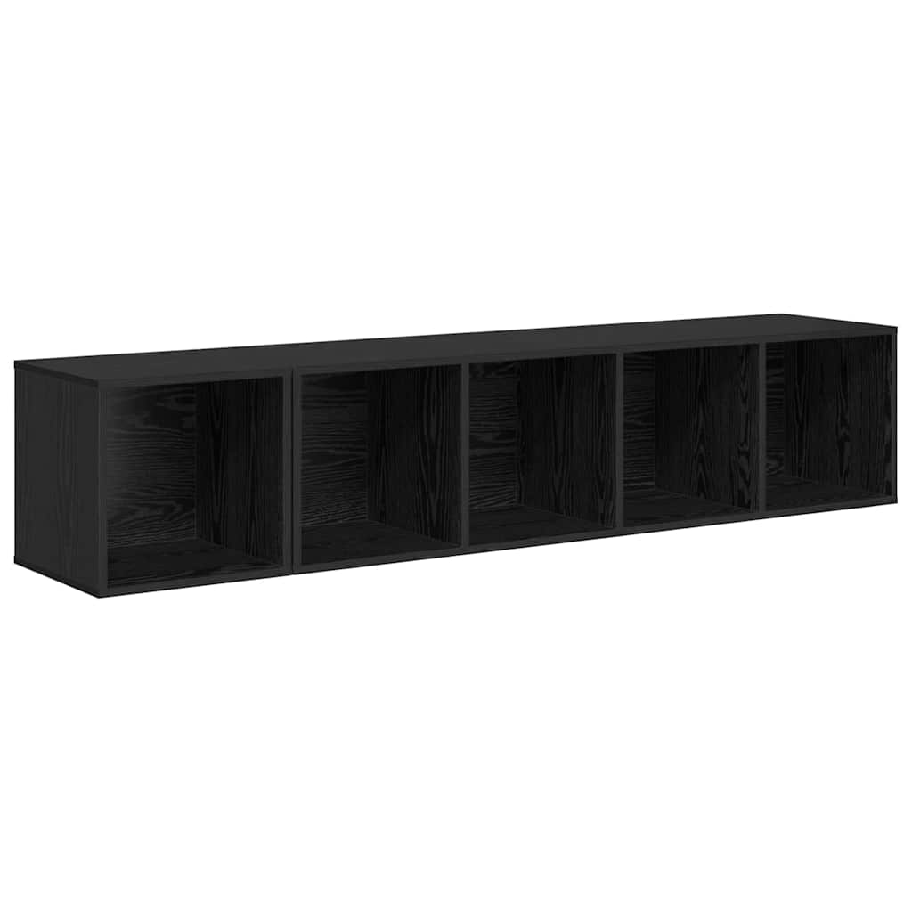 TV Cabinet Set 2 pcs Black Oak Engineered Wood