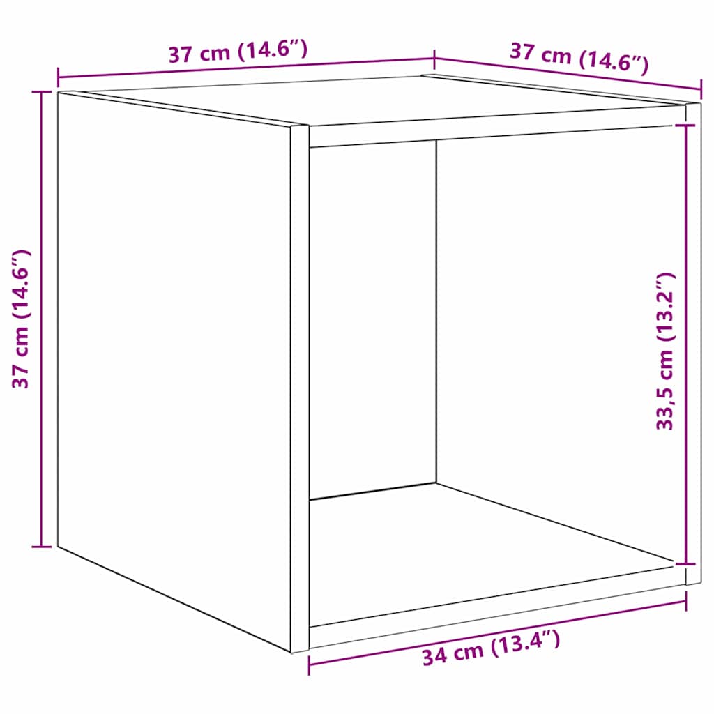 TV Cabinet Set 2 pcs Black Oak Engineered Wood