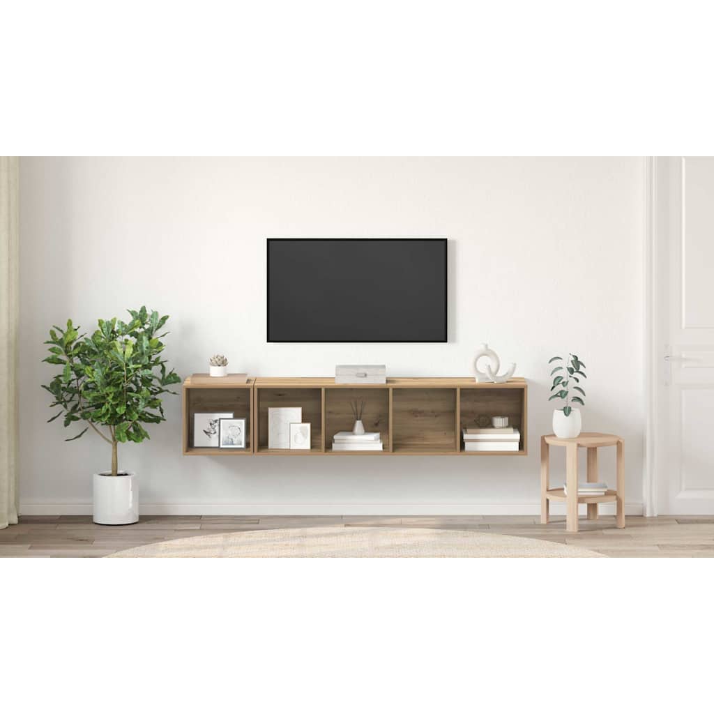 TV Cabinet Set Wall-mounted 2 pcs Artisan Oak Engineered Wood
