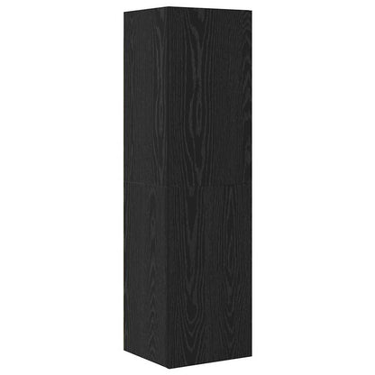 Wall TV Cabinet Wall-mounted 4 pcs Black Oak Engineered Wood