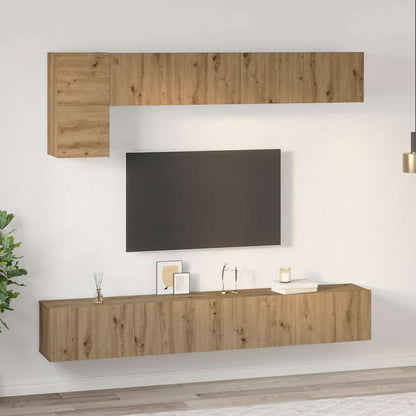 TV Cabinet Set Wall-mounted 5 pcs Artisan Oak Engineered Wood