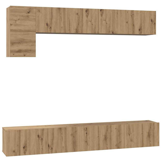 TV Cabinet Set Wall-mounted 5 pcs Artisan Oak Engineered Wood