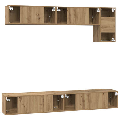 TV Cabinet Set Wall-mounted 5 pcs Artisan Oak Engineered Wood