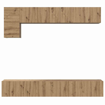 TV Cabinet Set Wall-mounted 5 pcs Artisan Oak Engineered Wood