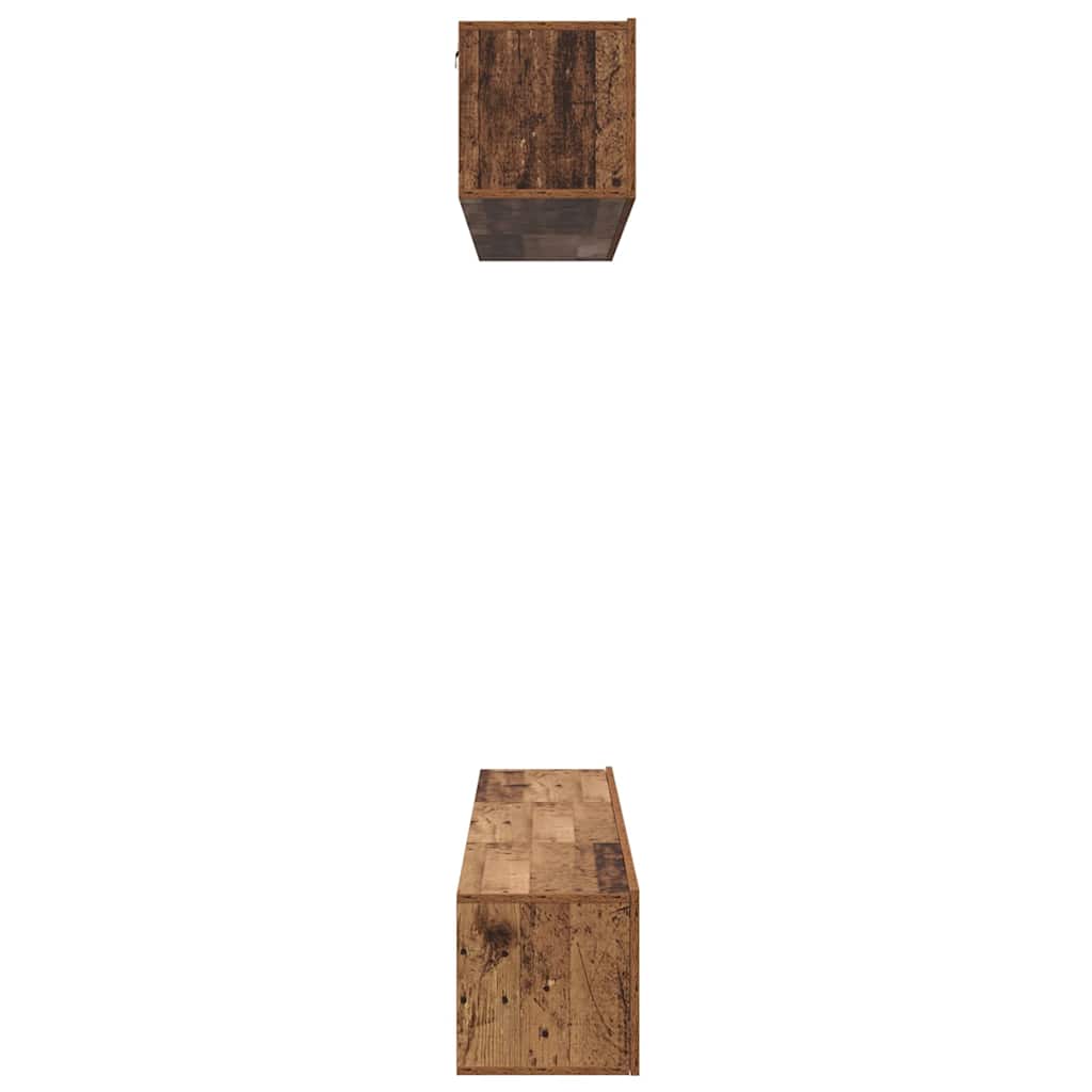 TV Cabinet Set Wall-mounted 5 pcs Old Wood Engineered Wood