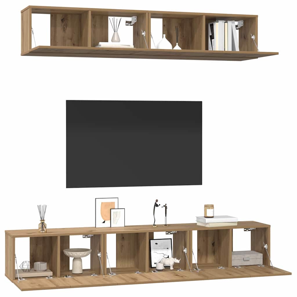 TV Cabinet Set 5 pcs Artisan Oak Engineered Wood