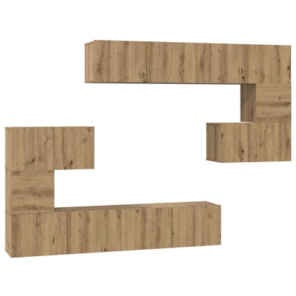 TV Cabinet Set Wall-mounted 8 pcs Artisan Oak Engineered Wood