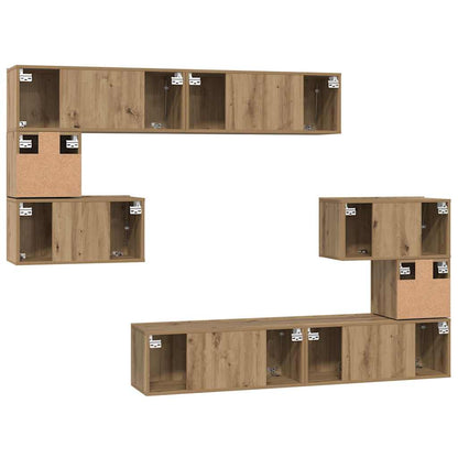 TV Cabinet Set Wall-mounted 8 pcs Artisan Oak Engineered Wood