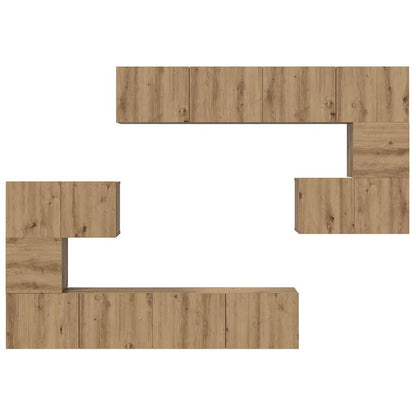 TV Cabinet Set Wall-mounted 8 pcs Artisan Oak Engineered Wood