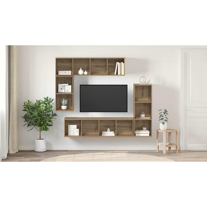 TV Cabinet Set Wall-mounted 4 pcs Artisan Oak Engineered Wood