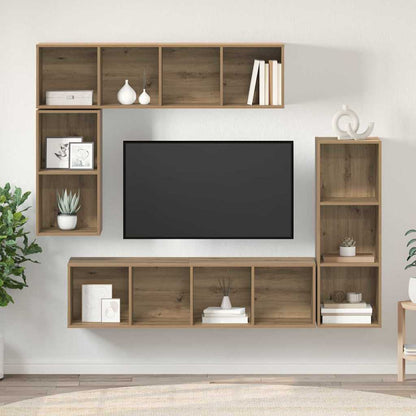 TV Cabinet Set 4 pcs Artisan Oak Engineered Wood