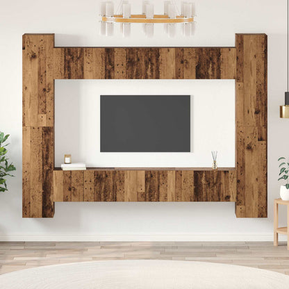 TV Cabinet Set Wall-mounted 10 pcs Old Wood 30.5 x 30 x 90 cm