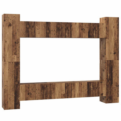 TV Cabinet Set Wall-mounted 10 pcs Old Wood 30.5 x 30 x 90 cm