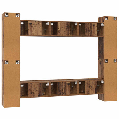 TV Cabinet Set Wall-mounted 10 pcs Old Wood 30.5 x 30 x 90 cm