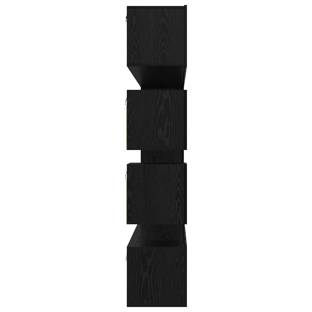 TV Cabinet Set Wall-mounted 10 pcs Black Oak Engineered Wood