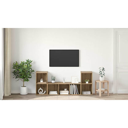 TV Cabinet Set 3 pcs Brown Engineered Wood