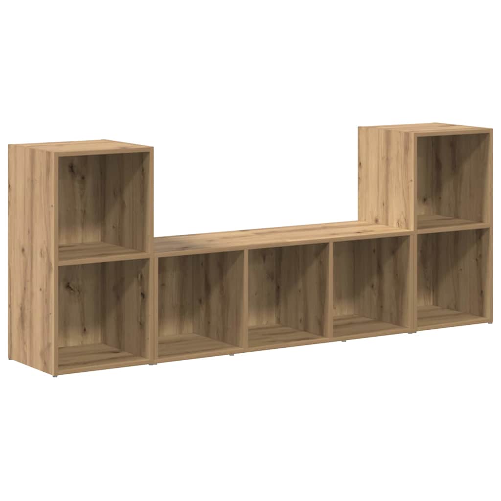 TV Cabinet Set Wall-mounted 3 pcs Brown Engineered Wood