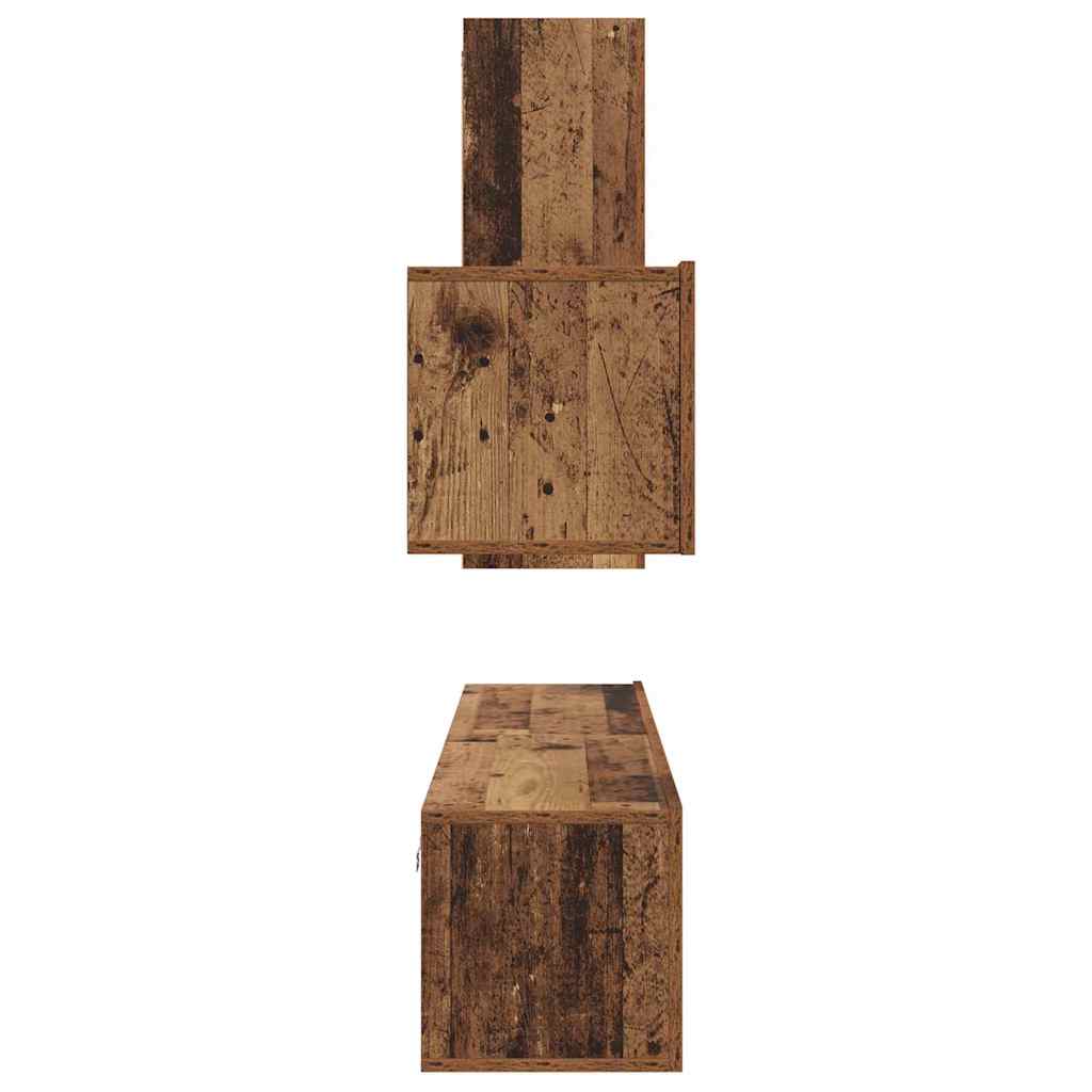 TV Cabinet Set with Drawer 4 pcs Old Wood Engineered Wood