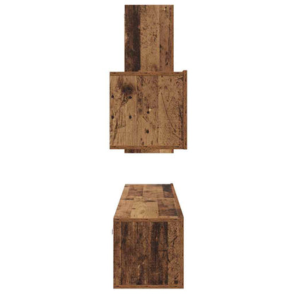 TV Cabinet Set with Drawer 4 pcs Old Wood Engineered Wood