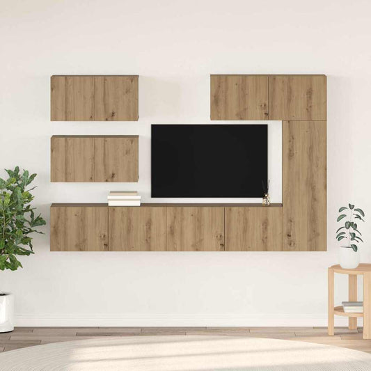 TV Cabinet Set 6 pcs Artisan Oak Engineered Wood