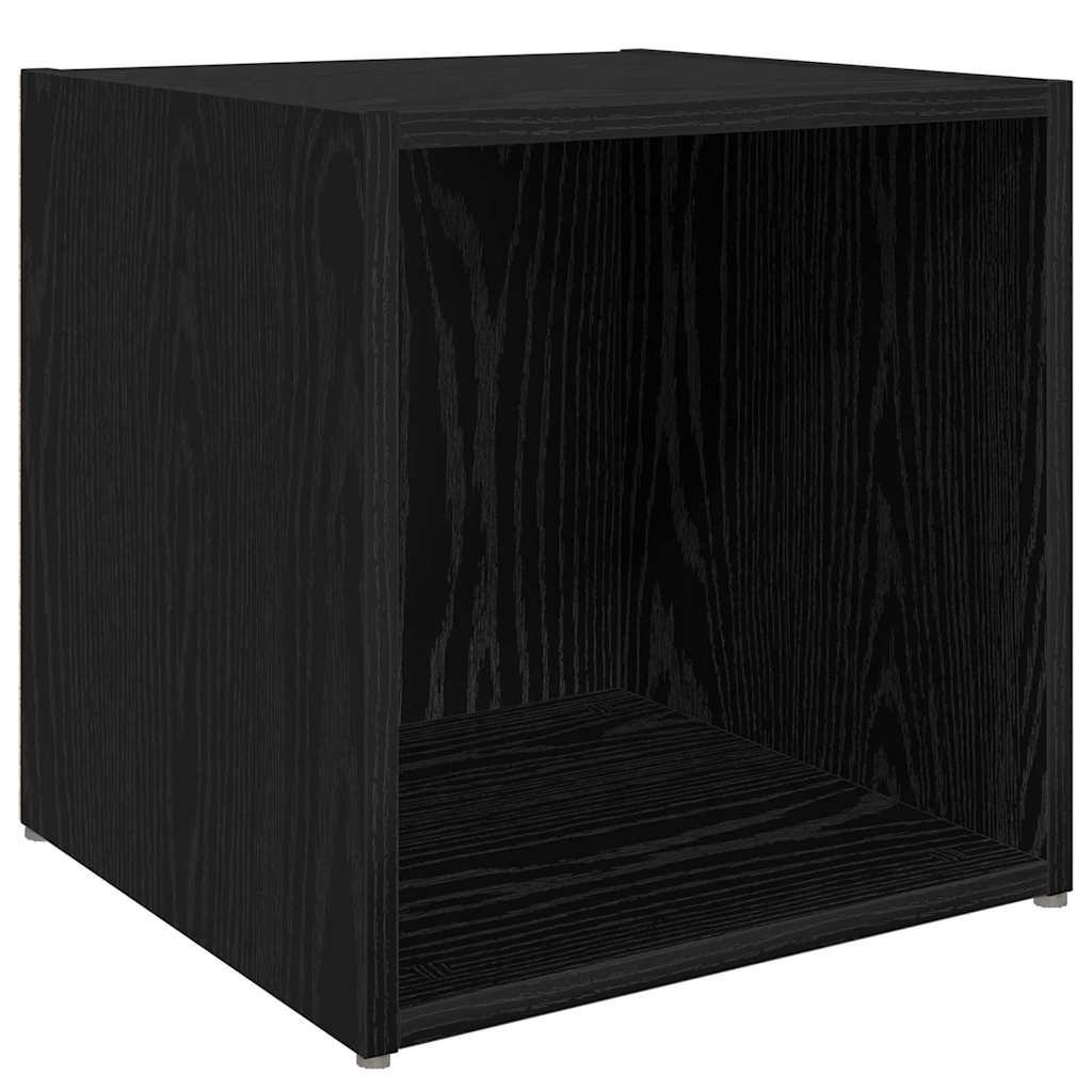 TV Cabinet Set Wall-mounted 8 pcs Black Oak Engineered Wood