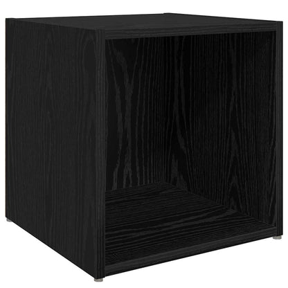 TV Cabinet Set 8 pcs Black Oak Engineered Wood