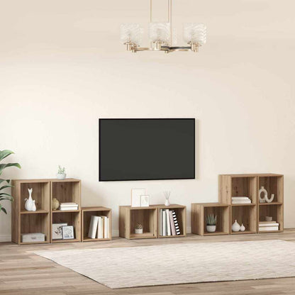 TV Cabinet Set Wall-mounted 8 pcs Artisan Oak Engineered Wood