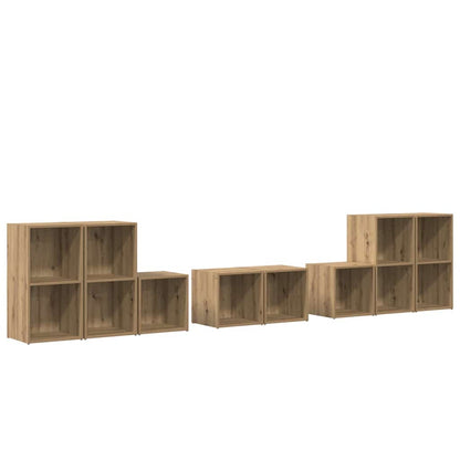 TV Cabinet Set Wall-mounted 8 pcs Artisan Oak Engineered Wood
