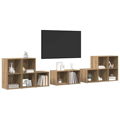TV Cabinet Set Wall-mounted 8 pcs Artisan Oak Engineered Wood