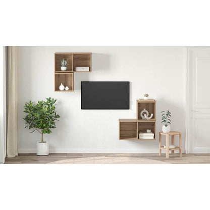 TV Cabinet Set Wall-mounted 4 pcs Artisan Oak Engineered Wood