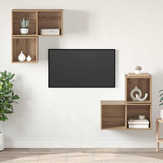 TV Cabinet Set 4 pcs Artisan Oak Engineered Wood