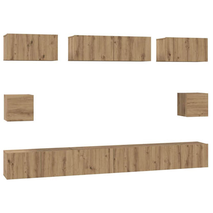 TV Cabinet Set Wall-mounted 8 pcs Artisan Oak Engineered Wood