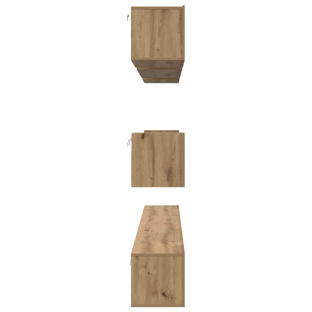 TV Cabinet Set Wall-mounted 8 pcs Artisan Oak Engineered Wood