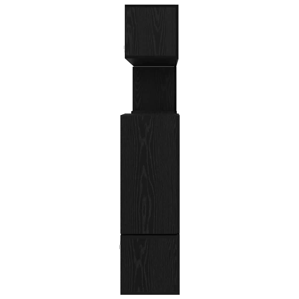 TV Cabinet Set Wall-mounted 10 pcs Black Oak Engineered Wood