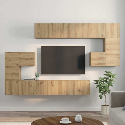 TV Cabinet Set 10 pcs Artisan Oak Engineered Wood
