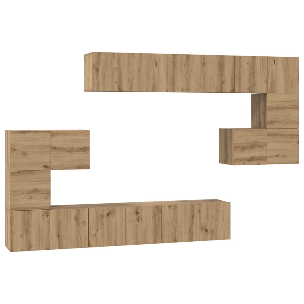 TV Cabinet Set 10 pcs Artisan Oak Engineered Wood