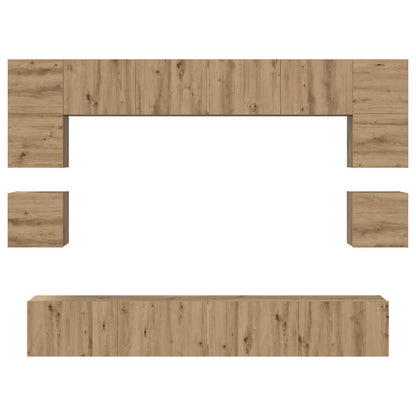 TV Cabinet Set Wall-mounted 8 pcs Artisan Oak Engineered Wood