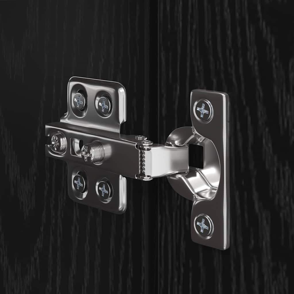 TV Cabinet Set Wall-mounted 8 pcs Black oak Engineered wood