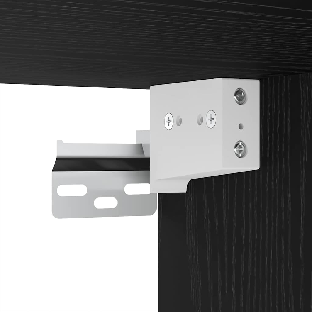 TV Cabinet Set Wall-mounted 8 pcs Black oak Engineered wood