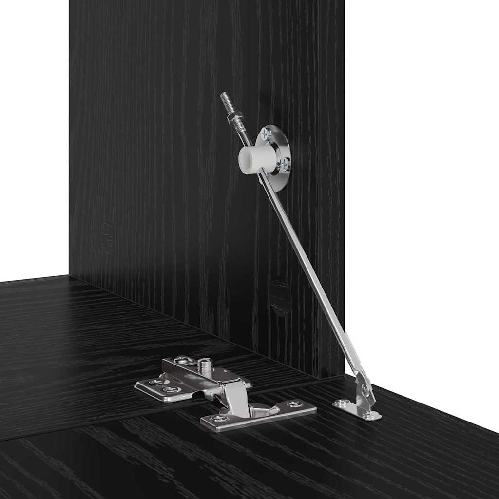 TV Cabinet Set Wall-mounted 8 pcs Black oak Engineered wood