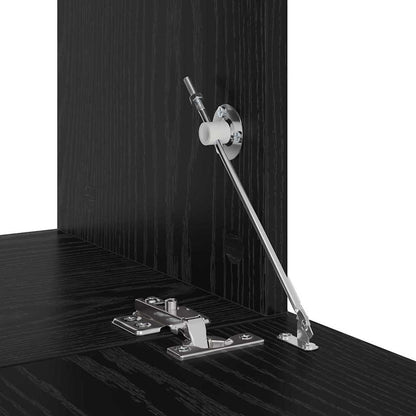 TV Cabinet Set Wall-mounted 8 pcs Black oak Engineered wood