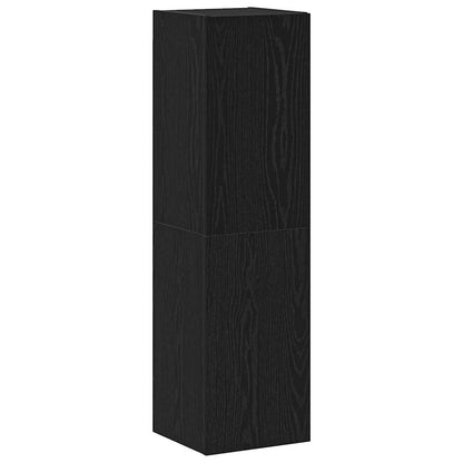TV Cabinet Set with Drawer 4 pcs Black Oak Engineered Wood