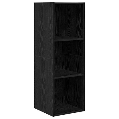 TV Cabinet Set 3 pcs Black Oak Engineered Wood