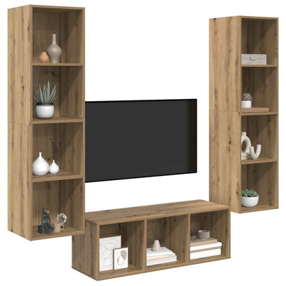 TV Cabinet Set 3 pcs Artisan Oak Engineered Wood
