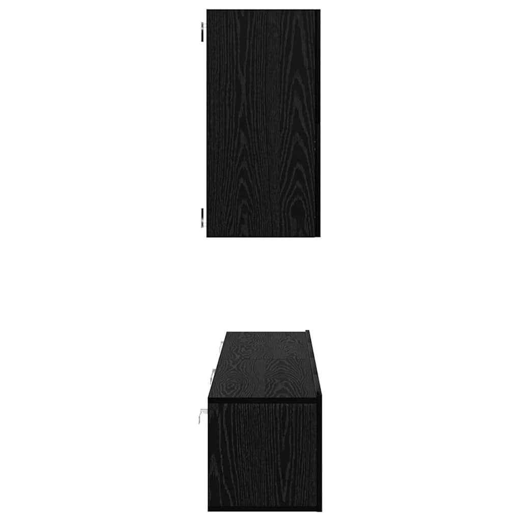 Wall TV Cabinet 3 pcs 100 x 30 x 30 cm Black Oak