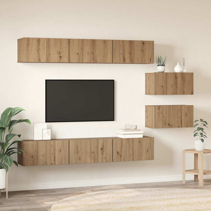 TV Cabinet Set 8 pcs Artisan Oak Engineered Wood